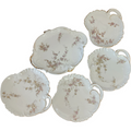 Rosenthal & Co Scalloped Edge Pink Floral Design Trinket Candy Mint Bon Bon Dish Set of 5