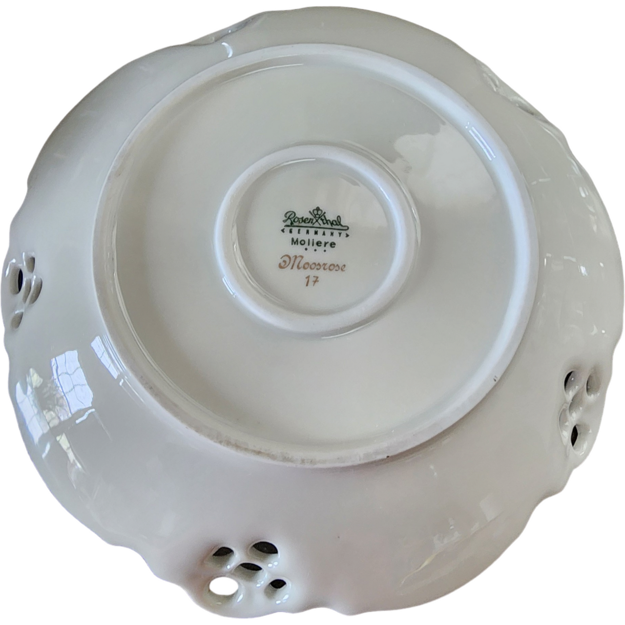 Rosenthal Continental Moliere Moss Rose Embossed Pierced Candy Dish