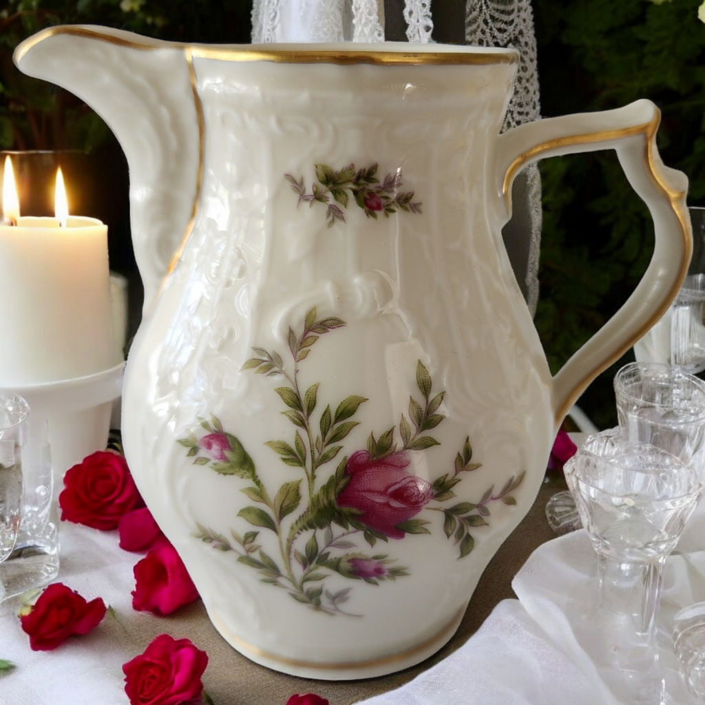 Rosenthal Continental Sanssouci Rose Ivory Gold Trim Creamer