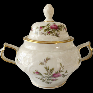 Rosenthal Continental Sanssouci Rose Ivory Gold Trim Sugar Bowl & Lid