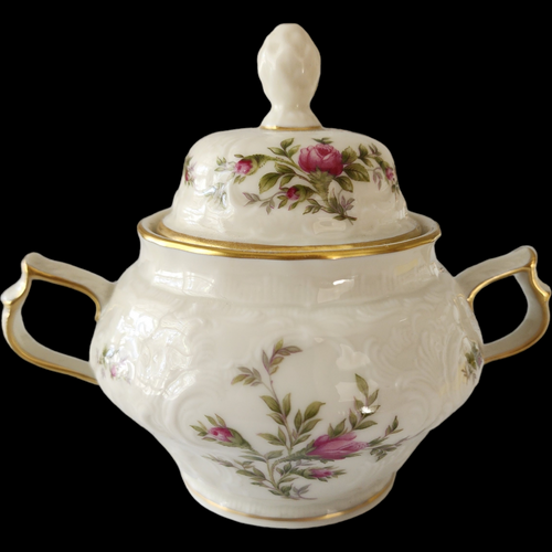 Rosenthal Continental Sanssouci Rose Ivory Gold Trim Sugar Bowl & Lid