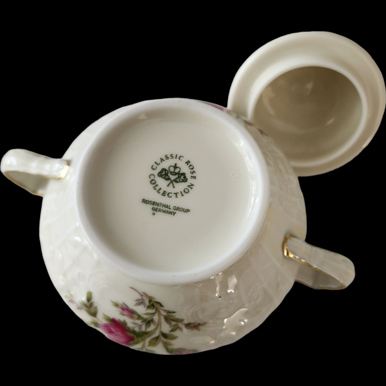 Rosenthal Continental Sanssouci Rose Ivory Gold Trim Sugar Bowl & Lid