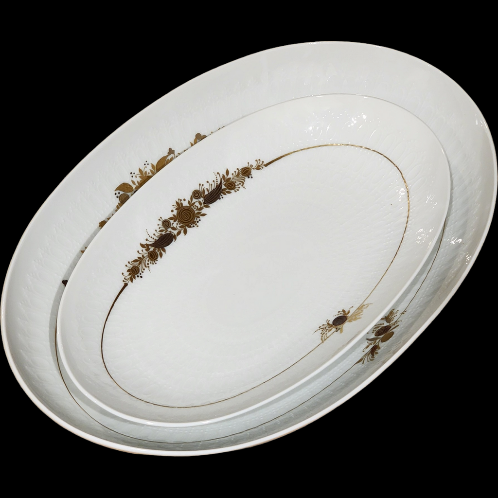 Rosenthal Germany Medley Porcelain Dinnerware & Coffee Set White with Gold Floral Design 60+ Piece Service for 6–12