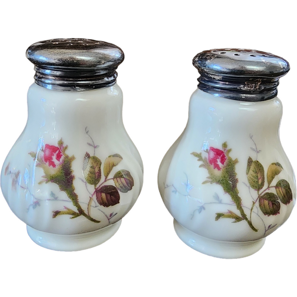 Rosenthal Pompadour Ivory Moss Rose Individual Salt & Pepper Set