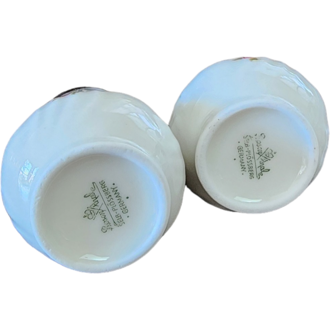 Rosenthal Pompadour Ivory Moss Rose Individual Salt & Pepper Set