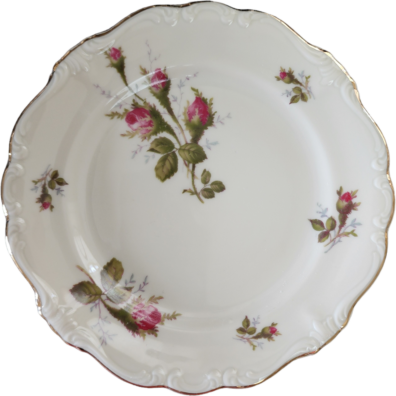 Rosenthal Pompadour Ivory Moss Rose Salad Plate
