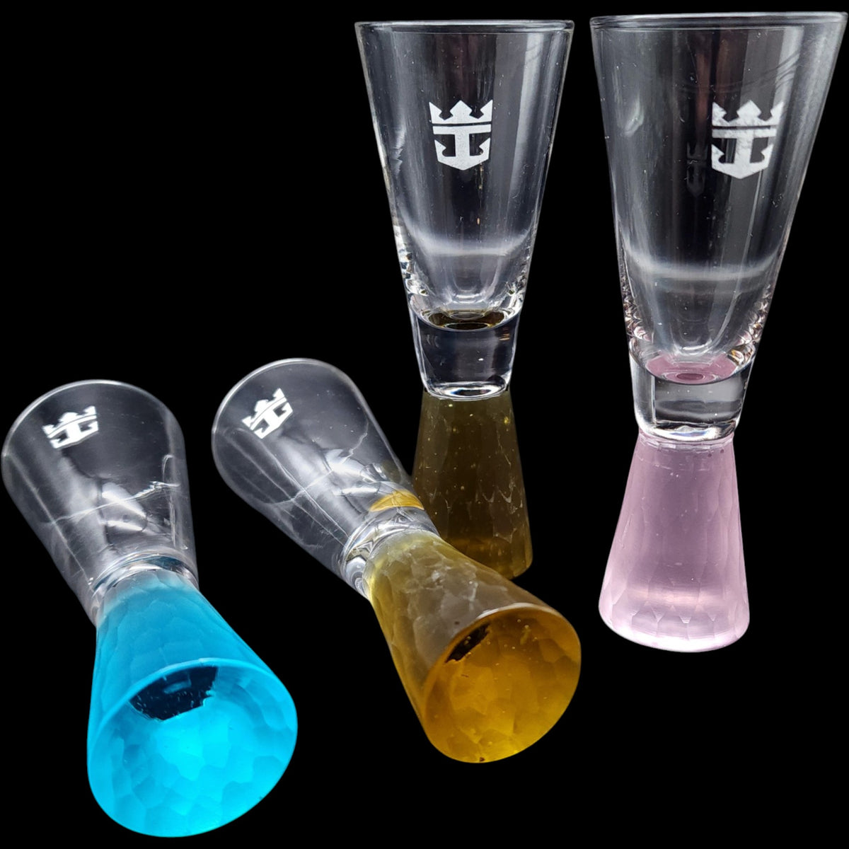 Royal Caribbean Cruise Line Color Stem Souvenir Shot Glass Set of 4