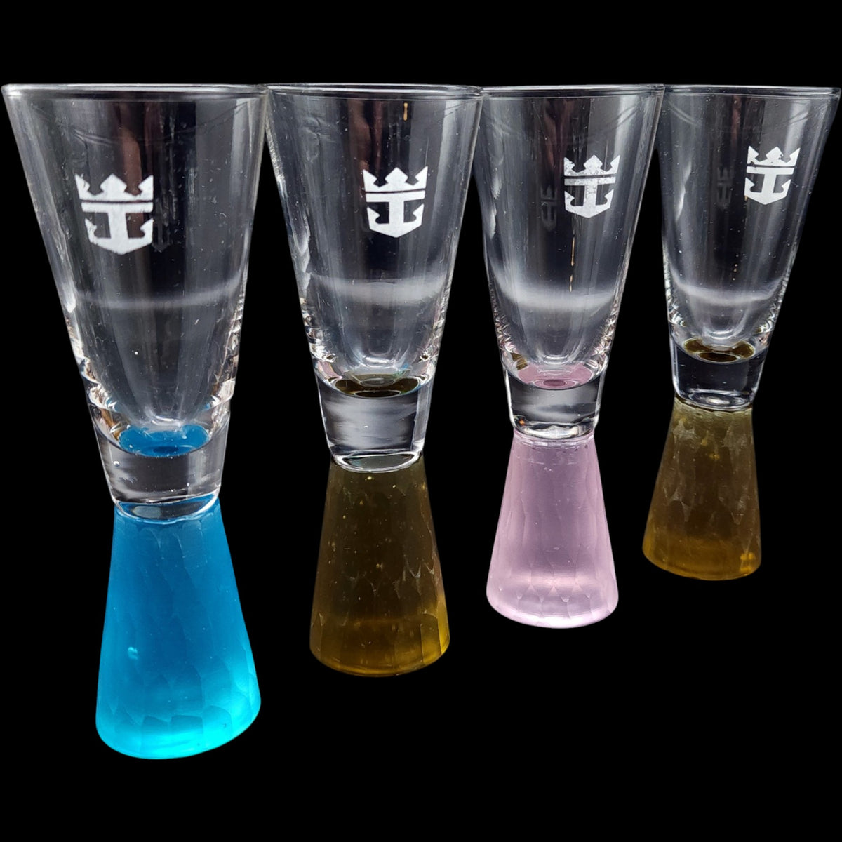 Royal Caribbean Cruise Line Color Stem Souvenir Shot Glass Set of 4