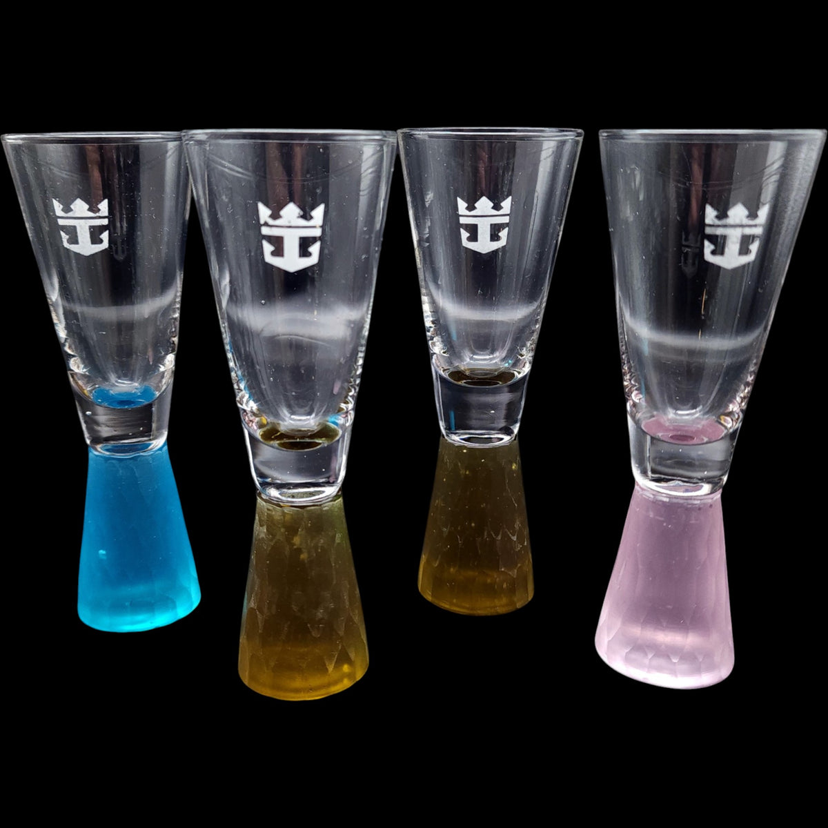 Royal Caribbean Cruise Line Color Stem Souvenir Shot Glass Set of 4