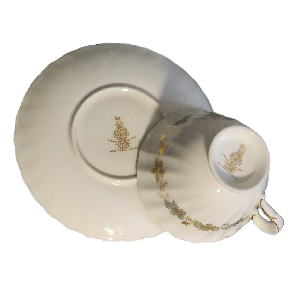 Royal Doulton Piedmont Fine Bone China Teacup and Saucer Set, 1960s