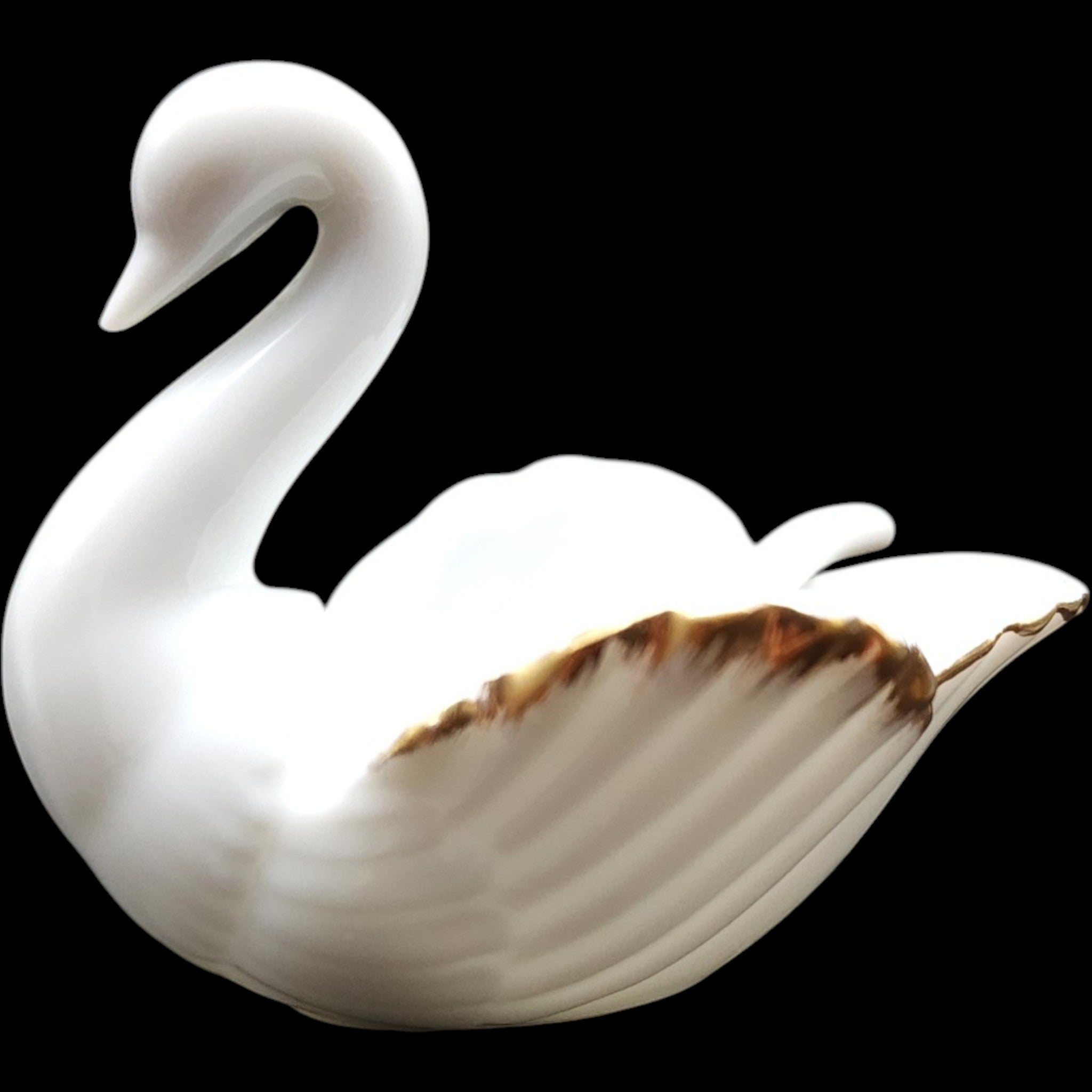 Royal Kendall Fine China Swan Open Salt Cellar with Spoon