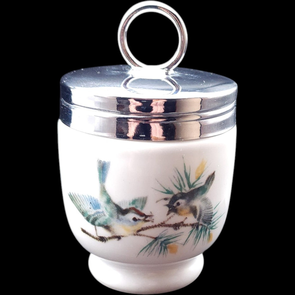 Royal Worcester Porcelain Egg Coddler Birds Pattern 3.5 Inch