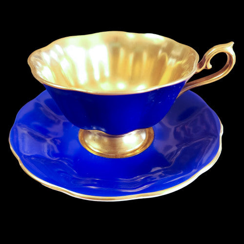 Royal Albert Cobalt Blue with Gold Center Teacup & Saucer Set