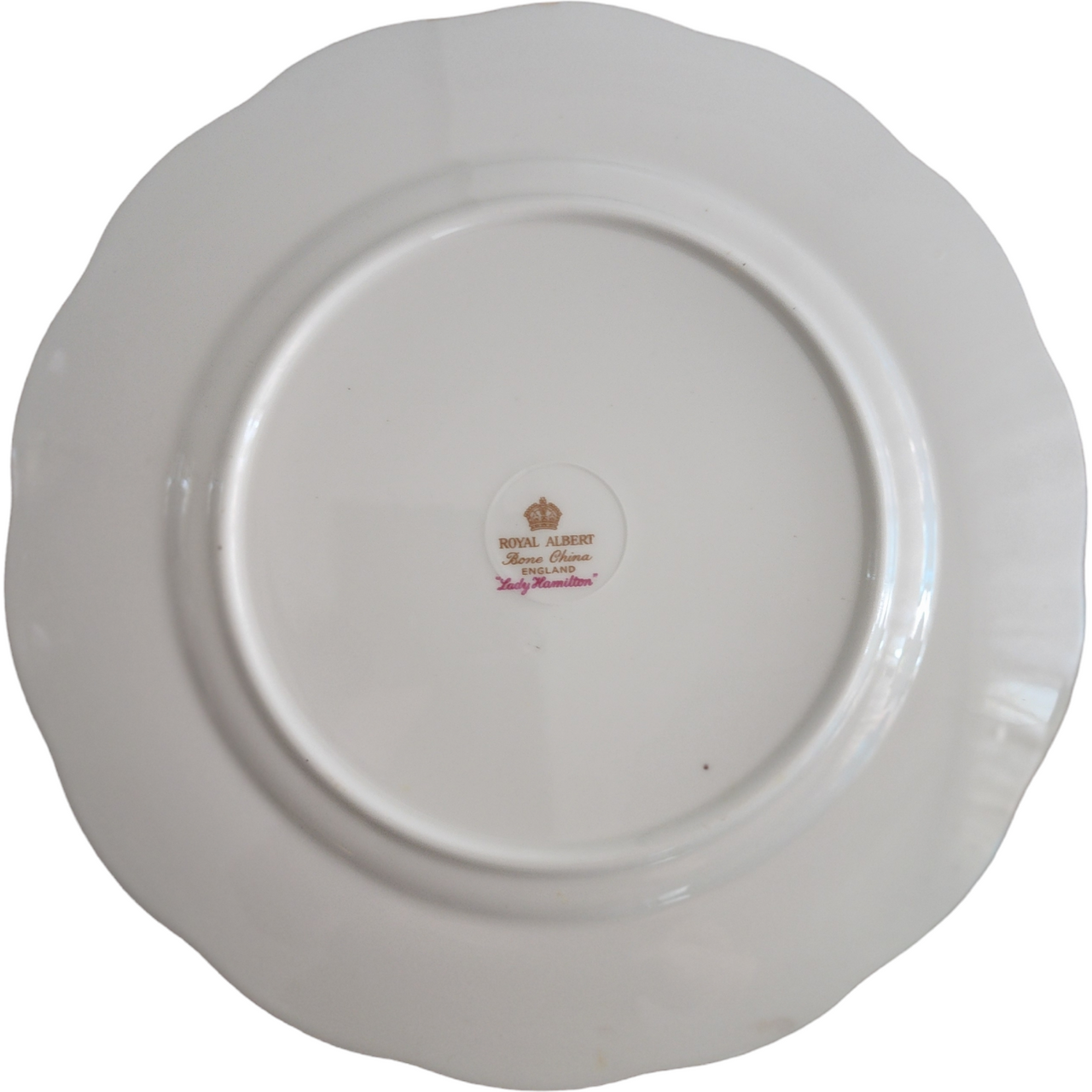 Royal Albert Lady Hamilton Bone China Plate Vintage England Red & Gold Floral with Roses 8.25