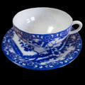 Royal Cameo Blue Flowers Scrolls & Branches Flat Cup & Saucer Set