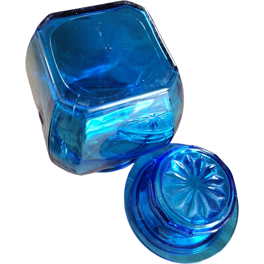 Royal Cobalt Blue Glass Small Apothecary Jar