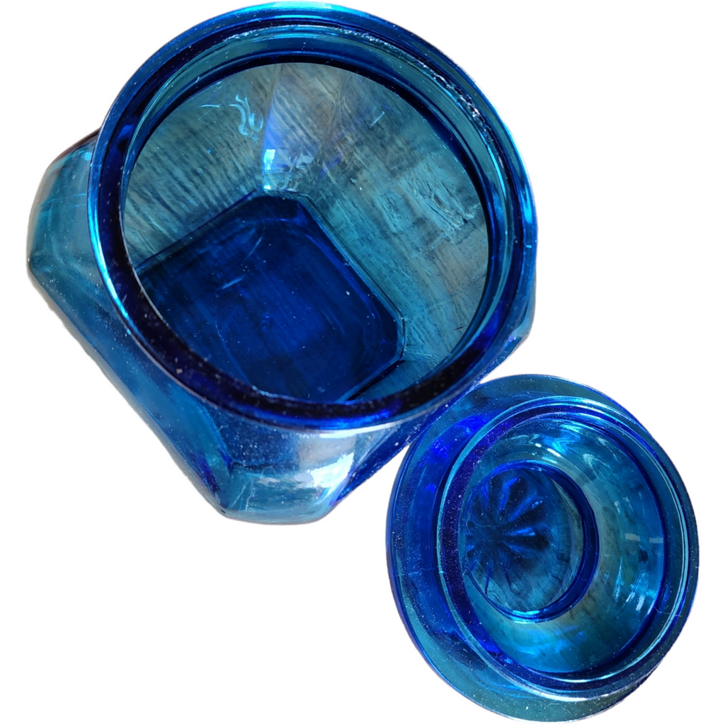 Royal Cobalt Blue Glass Small Apothecary Jar
