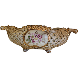 Royal Crown Monumental Reticulated Porcelain Centerpiece Bowl