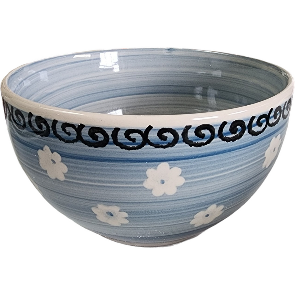 Royal Norfolk Blue Band  White Dots Rooster Center All Purpose Bowl