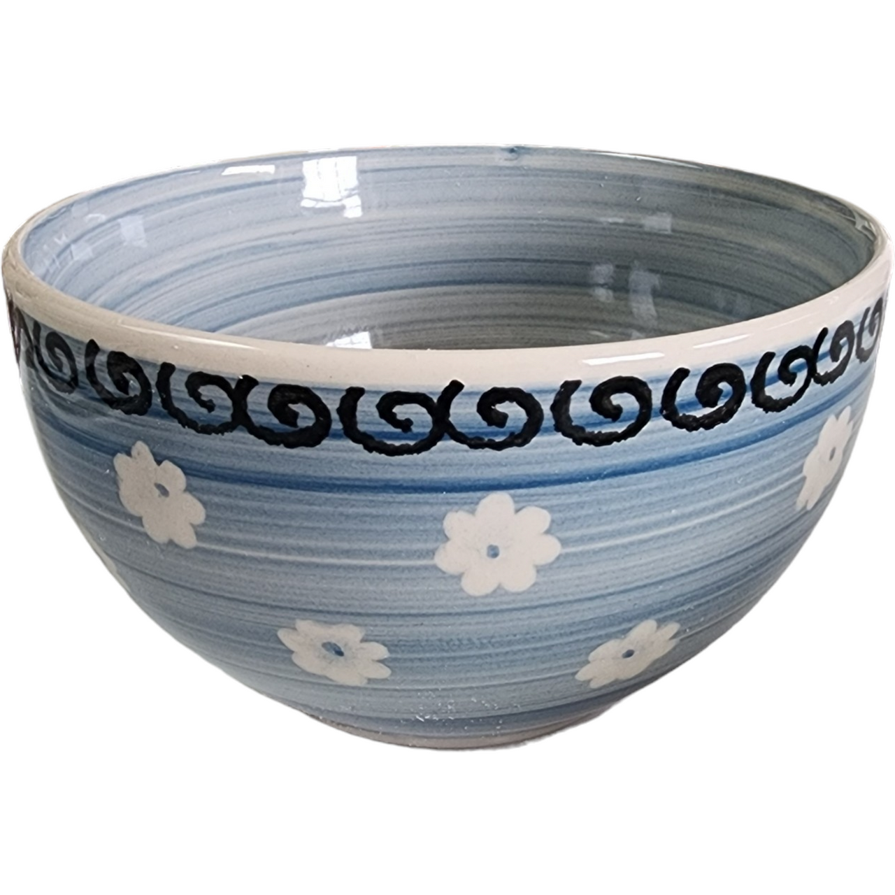 Royal Norfolk Blue Band  White Dots Rooster Center All Purpose Bowl