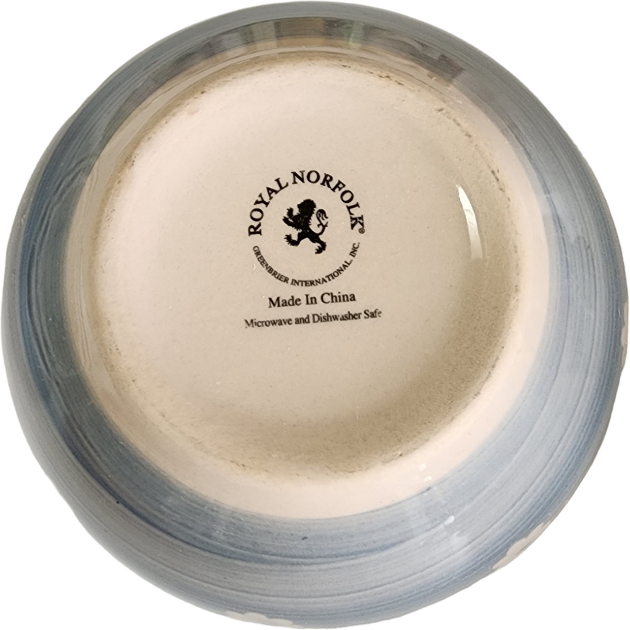 Royal Norfolk Blue Band  White Dots Rooster Center All Purpose Bowl