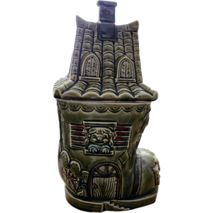 Royal Sealy Olive Green “Old Woman Who Lives in a Shoe” Cookie Jar
