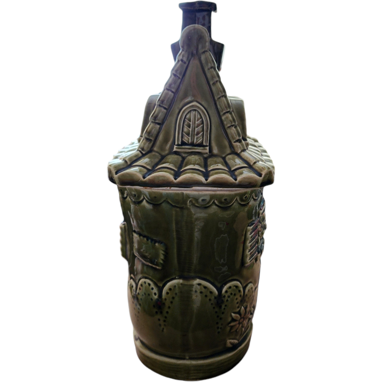 Royal Sealy Olive Green “Old Woman Who Lives in a Shoe” Cookie Jar