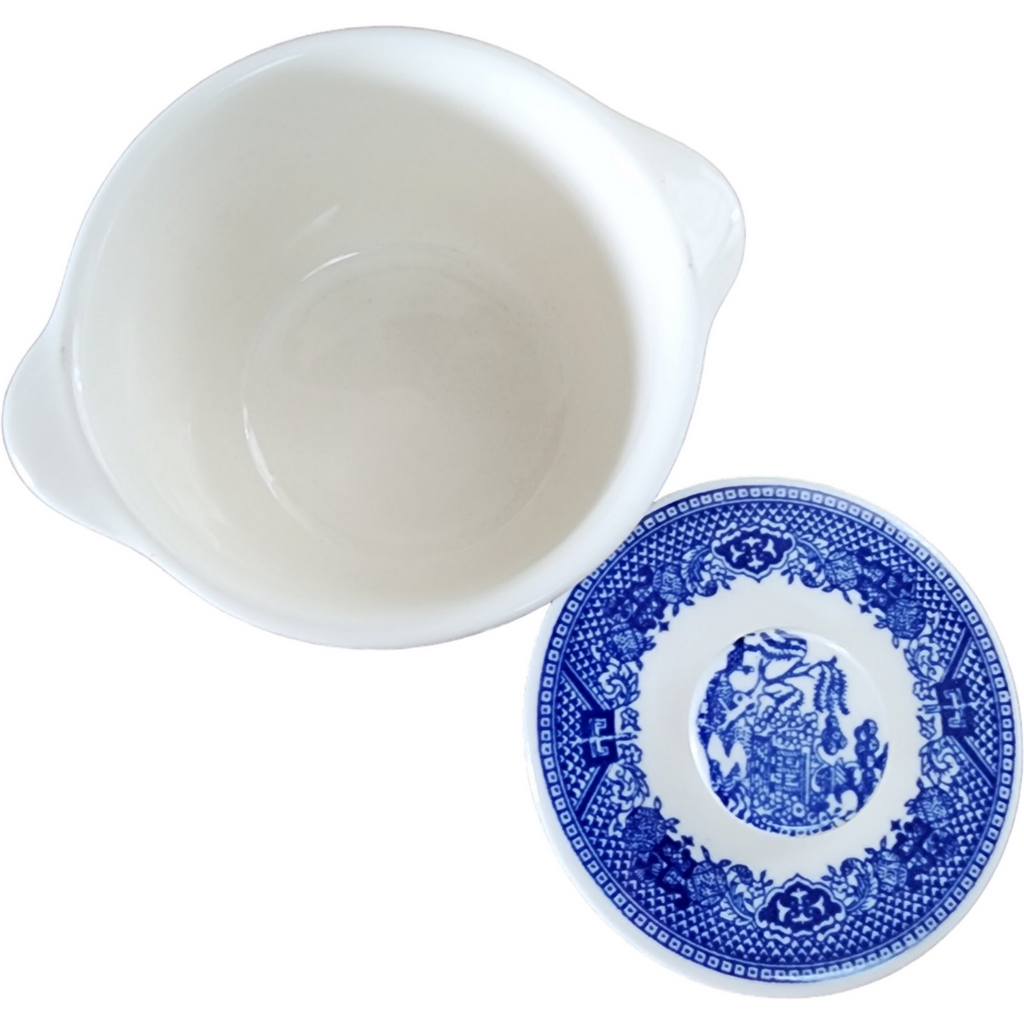 Royal USA Blue Willow Sugar Bowl & Lid