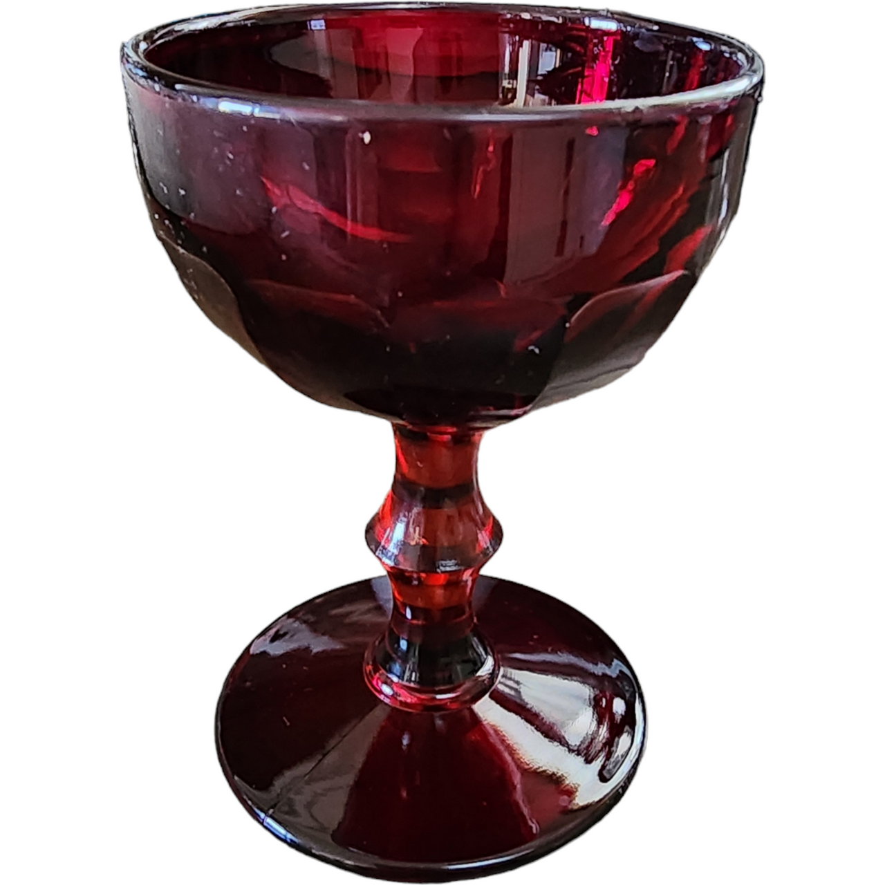 Ruby Red Georgian Paneled Cocktail Liquor Glass
