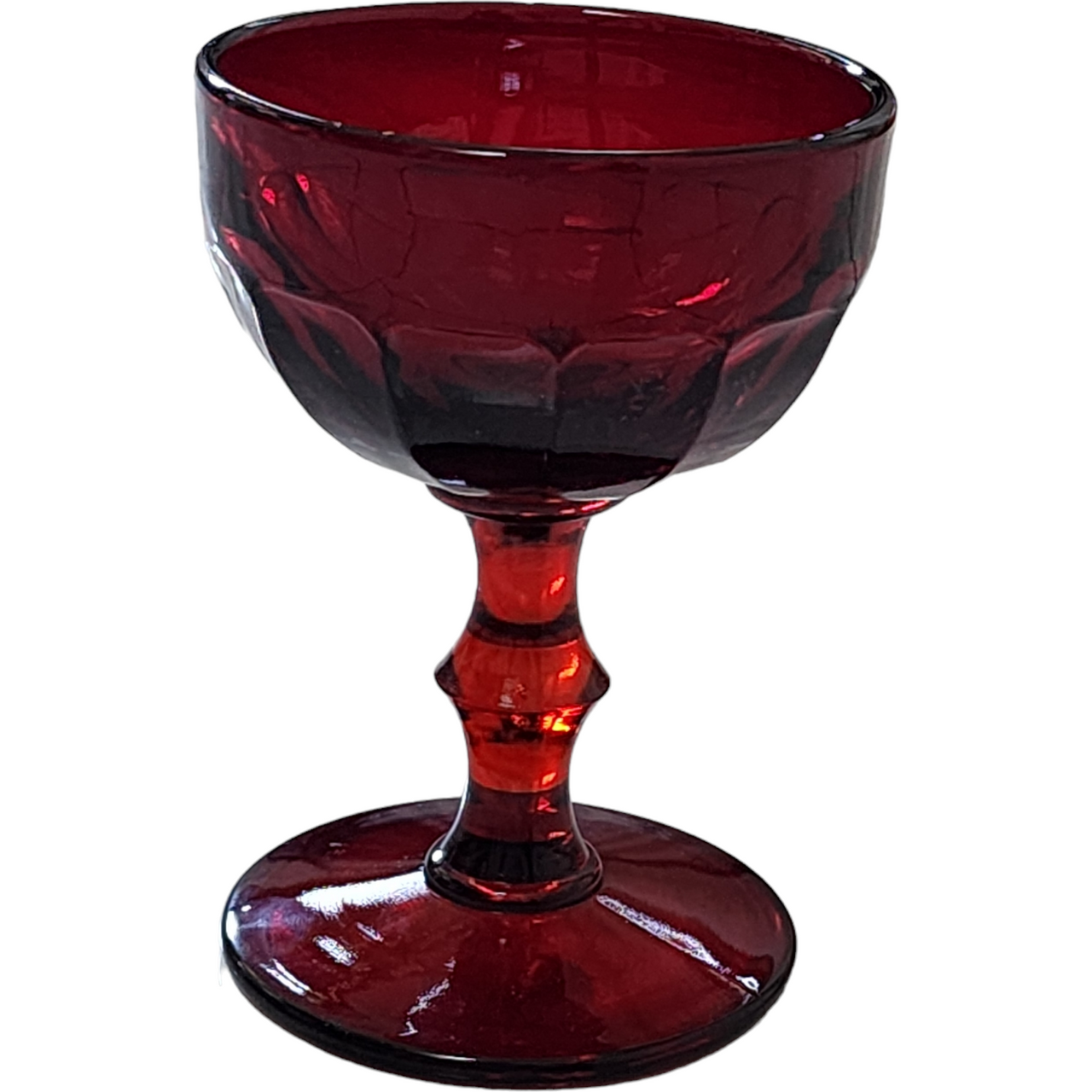 Ruby Red Georgian Paneled Cocktail Liquor Glass