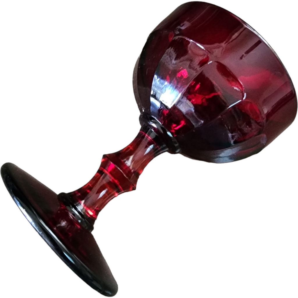 Ruby Red Georgian Paneled Cocktail Liquor Glass