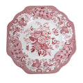 SPODE Garden Collection Cranberry and White Blue Rose Buffet,Dessert Scalloped Plate