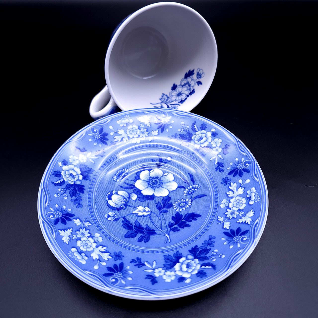 SPODE Georgian Collection Flat Cup & Saucer Set Botanical