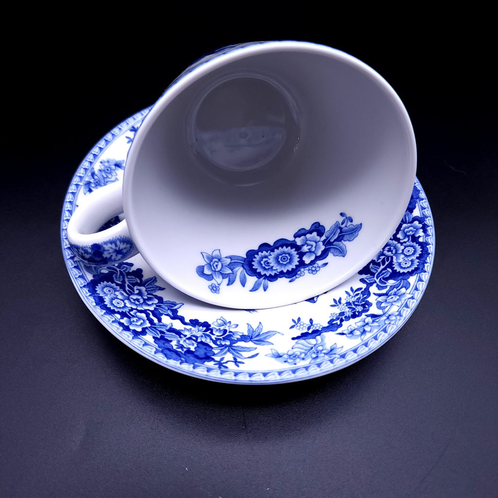 SPODE Georgian Collection Flat Cup & Saucer Set Girl At Well