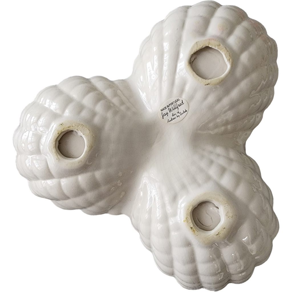 Sadek Jay Willfred Doves with Roses Clam Shells White & Pink Dish
