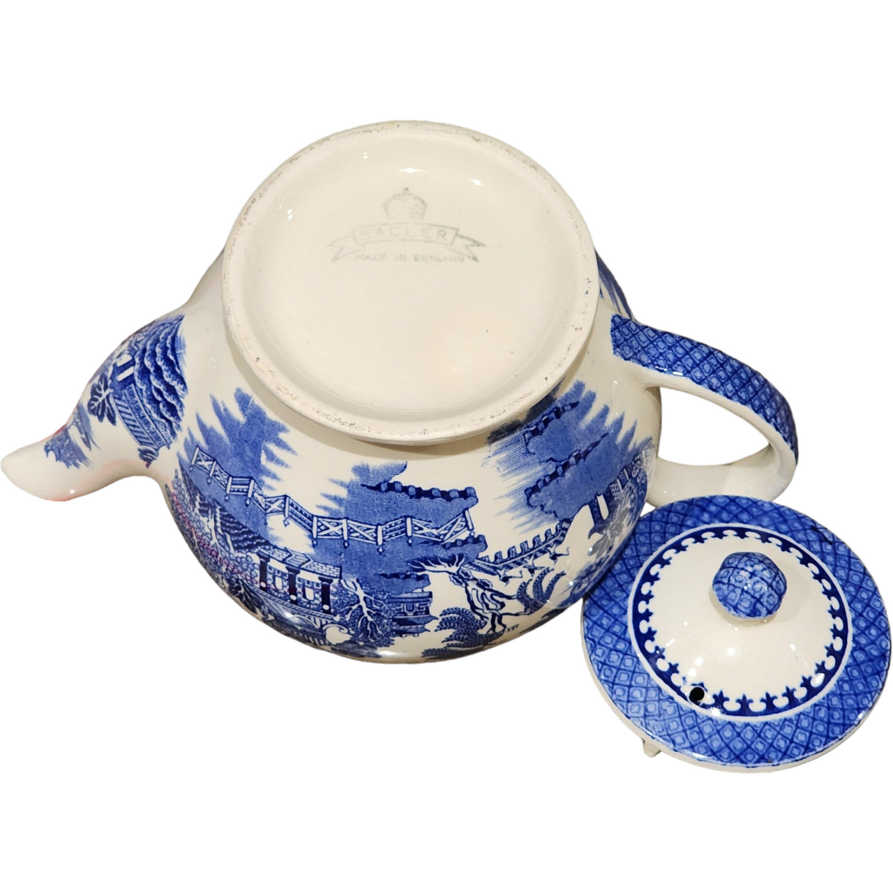 Sadler Blue Willow Design Teapot & Lid England 5CUP