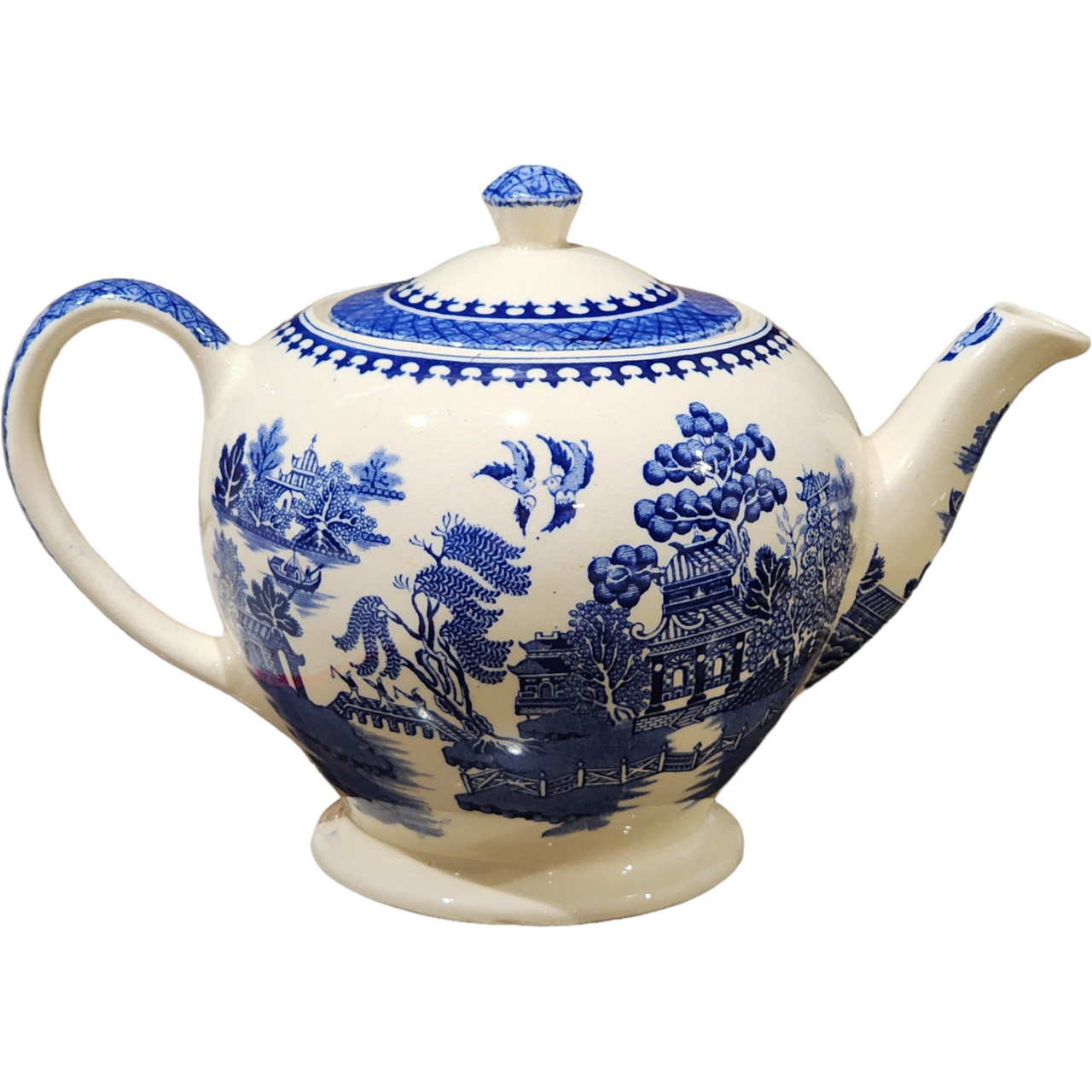 Sadler Blue Willow Design Teapot & Lid England 5CUP