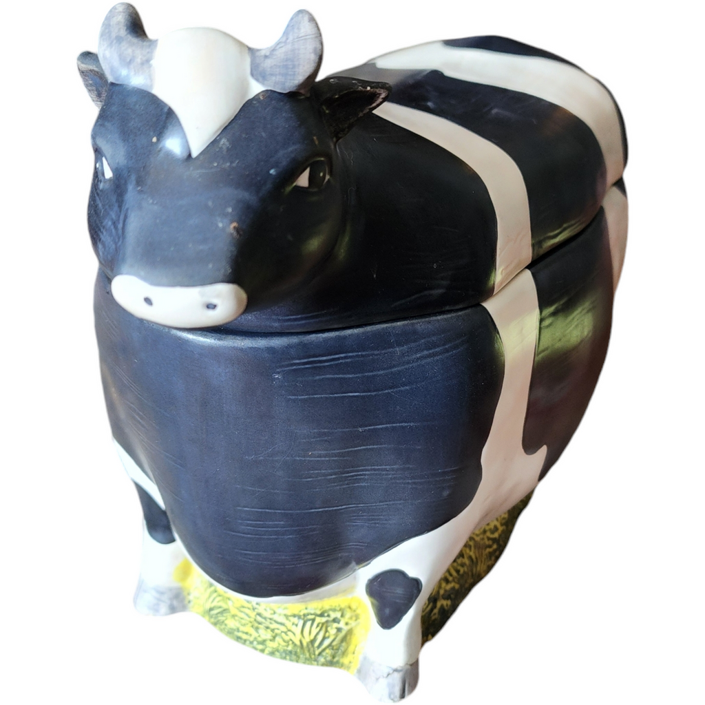 Sakura Warren Kimble Cow Shape Cookie Jar Farmhouse Decor A Touch of Country Charm