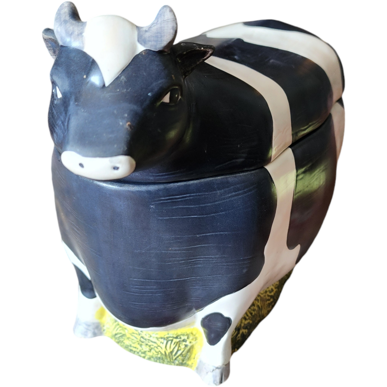 Sakura Warren Kimble Cow Shape Cookie Jar Farmhouse Decor A Touch of Country Charm