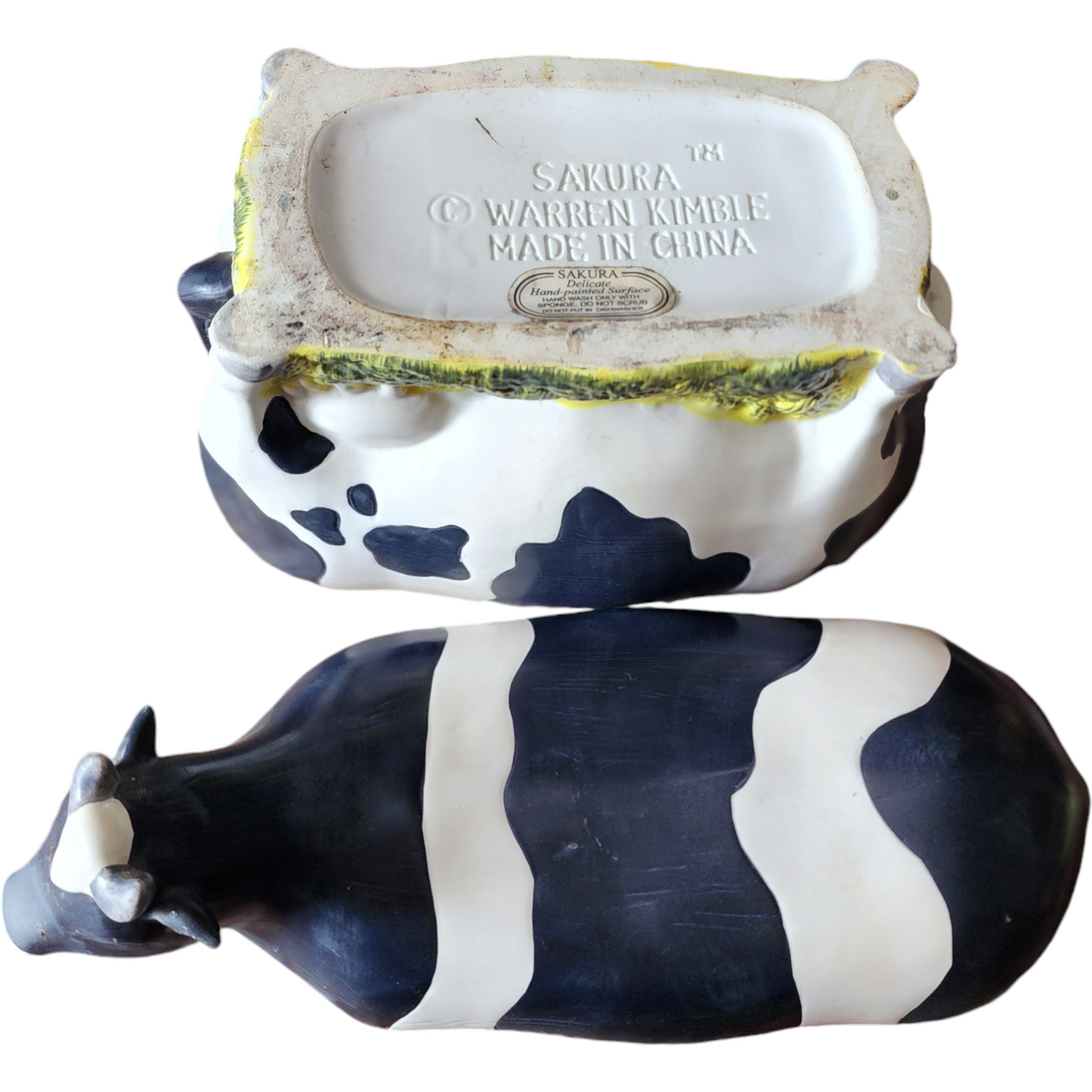 Sakura Warren Kimble Cow Shape Cookie Jar Farmhouse Decor A Touch of Country Charm