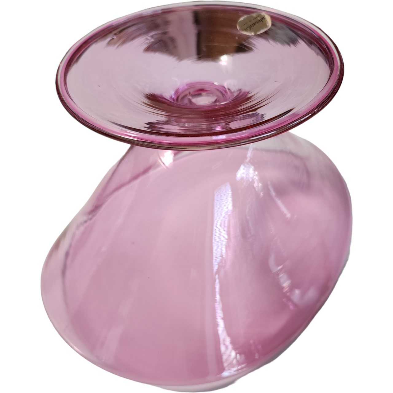 Salviati Murano Glass Cranberry Crystal Footed Bowl Vase