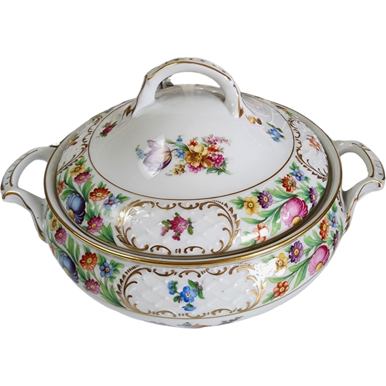 Schumann Bavaria Dresdner Art Multmotif Smooth Round Covered Vegetable Bowl
