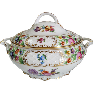 Schumann Bavaria Dresdner Art Multmotif Smooth Round Covered Vegetable Bowl