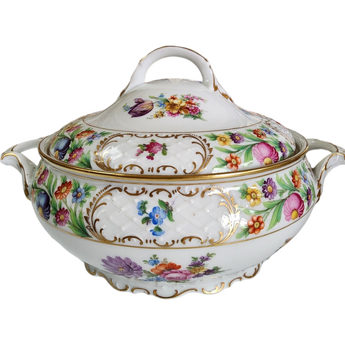 Schumann Bavaria Dresdner Art Multmotif Smooth Round Covered Vegetable Bowl