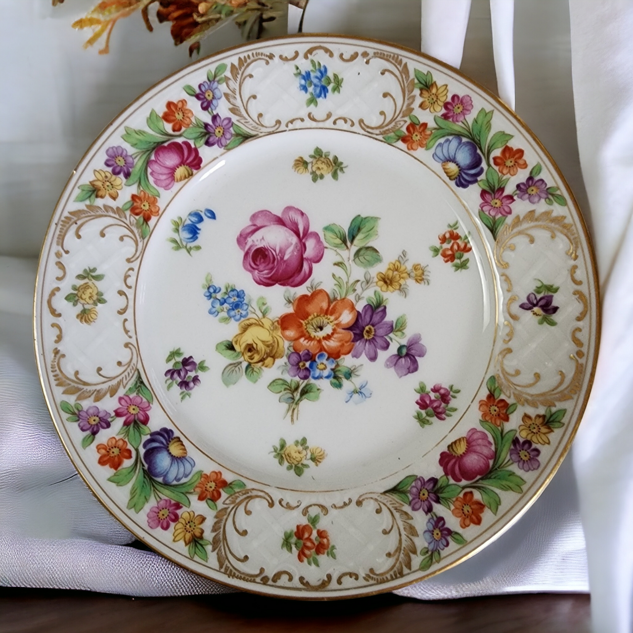 Schumann Bavaria Dresdener Dresdner Art Multmotif Dessert/Pie Plate