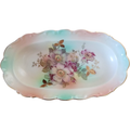 Schumann Bavaria Wild Rose Peach Blush Body Scalloped Embossed Edge Relish Dish