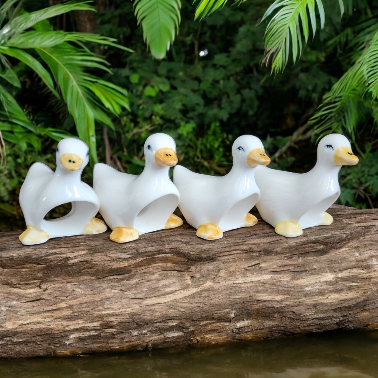Bone China Duck Napkin Rings Set of 4