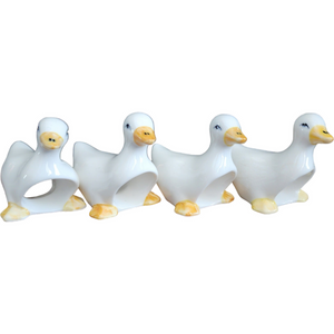 Bone China Duck Napkin Rings Set of 4