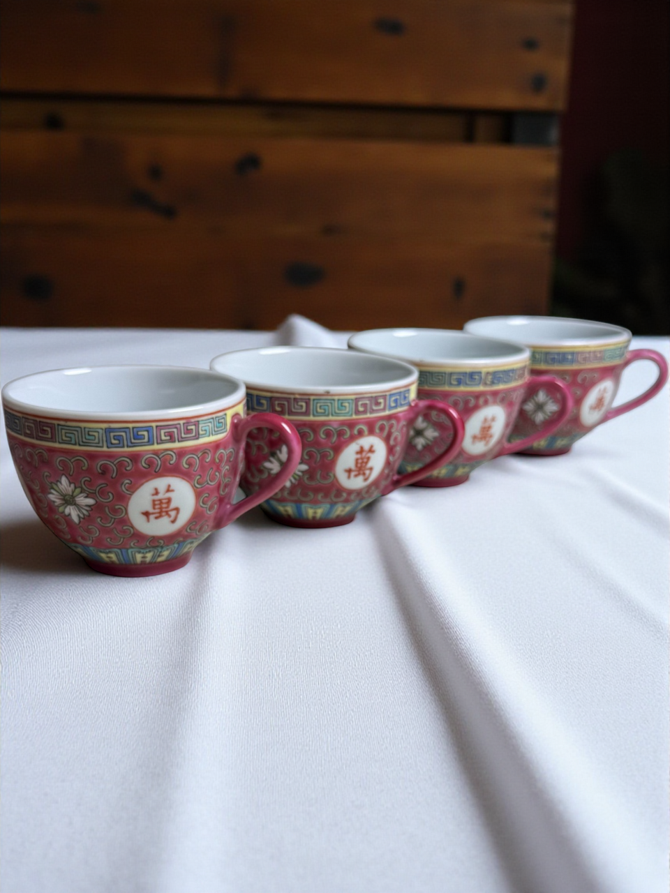 Set of 4 Vintage Chinese Jingdezhen Porcelain Cups