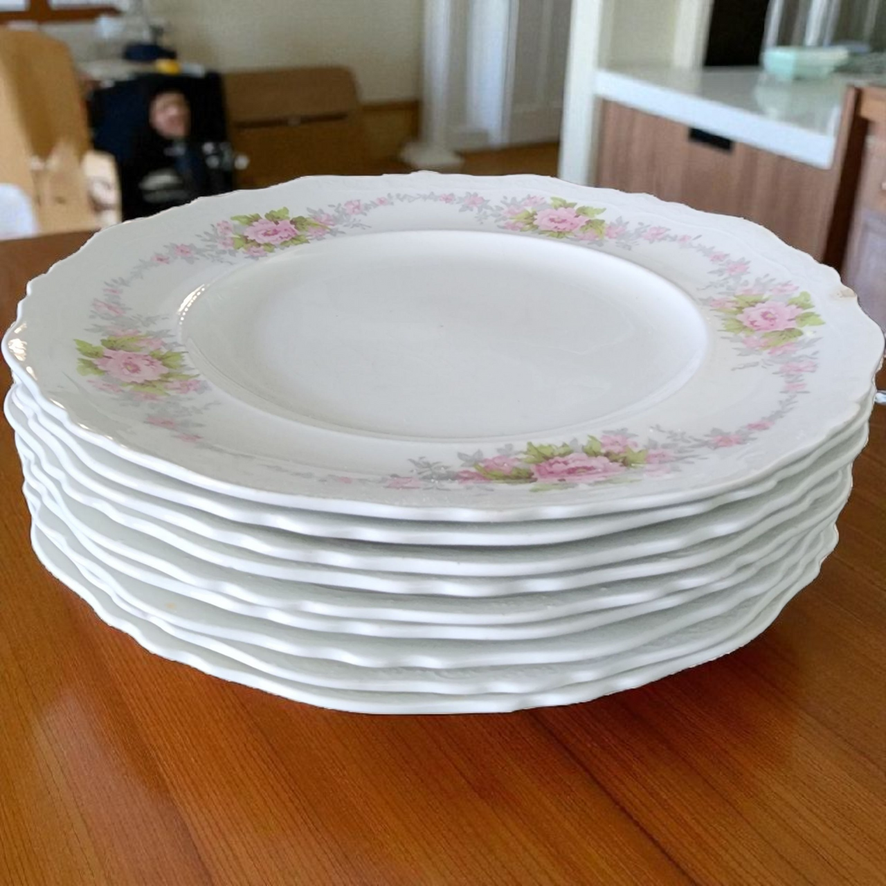 9"  Vintage Johnson Bros. English China | Rose Chintz Style Floral Plates | Cottagecore Shabby Chic Dinnerware